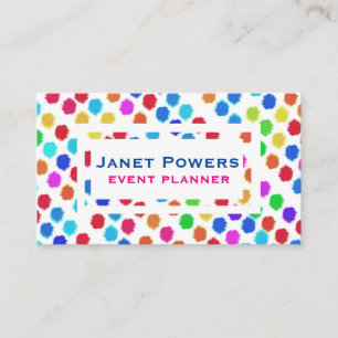 kühn, bunt, wasserfarbig gestrichene Punkte Visitenkarte