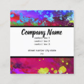 kühn bunter moderner abstrakter Aquarell Spritzer Quadratische Visitenkarte (Rückseite)