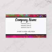 kühn bunter moderner abstrakter Aquarell Spritzer Visitenkarte (Rückseite)