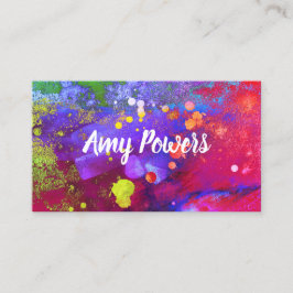 kühn bunter moderner abstrakter Aquarell Spritzer Visitenkarte