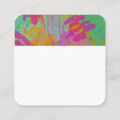 kühn farbenfroh, modern abstrakt, doppelseitig gef quadratische visitenkarte (Rückseite)