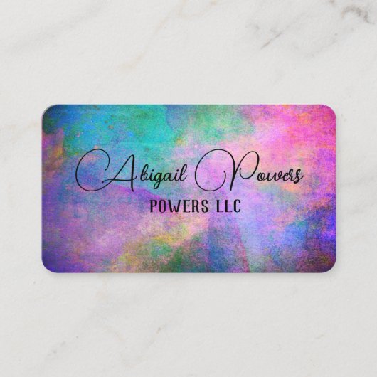 kühn, farbenfroh und modern mit türkisfarbenem Was Visitenkarte (Vorderseite)