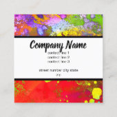 kühn farbenfrohe abstrakte Kunstfarbe Quadratische Visitenkarte (Rückseite)