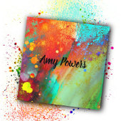 kühn farbenfrohe abstrakte Kunstfarbe Quadratische Visitenkarte