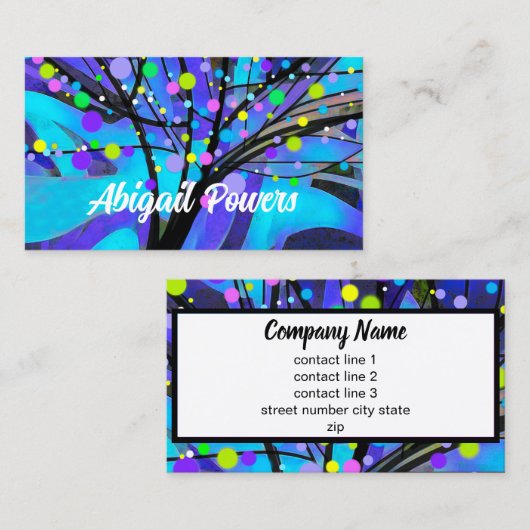 kühn farbige moderne abstrakte Baumkunst Visitenkarte (Vorne/Hinten)