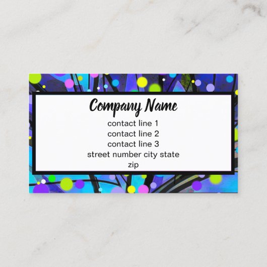 kühn farbige moderne abstrakte Baumkunst Visitenkarte (Rückseite)