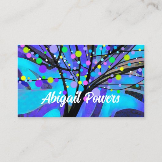 kühn farbige moderne abstrakte Baumkunst Visitenkarte (Vorderseite)