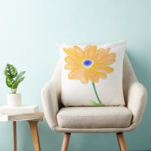 Kühn gemalte, blühende gelbe Blume