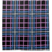 Kühn gemusterter Duschvorhang – Blau, Lila und Sch (Vorderseite)