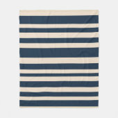 kühn gestreifte Navy Blue und Beige Küstendekorati Fleecedecke (Vorderseite)