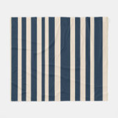 kühn gestreifte Navy Blue und Beige Küstendekorati Fleecedecke (Vorderseite (Horizontal))