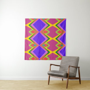 Kühn Orchidee und Gold Abstrakt Retro Geometrische Wandteppich