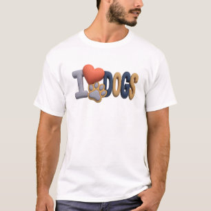 Kühn & Schön Blau ICH LIEBE HUNDE Art Design T-Shirt