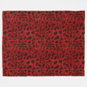 Kühn und Warm: Roter und Schwarzer Leopard Fleecedecke (Vorderseite (Horizontal))
