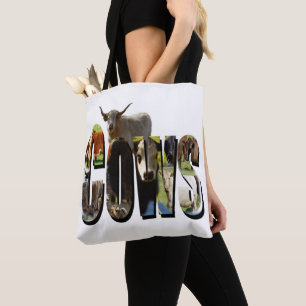 Kuhname Bild Logo Mit Kühen, Tasche