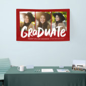 Kühne Absolvent moderne drei Foto roten Abschluss Banner (Messeveranstaltung)