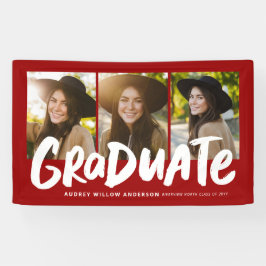 Kühne Absolvent moderne drei Foto roten Abschluss  Banner