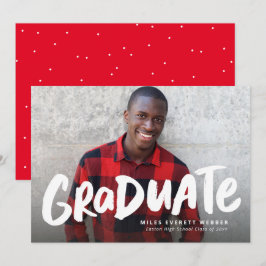 Kühne Absolventen modernen roten ein Foto Abschlus Ankündigung