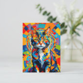 Kühne Abstrakte Chat Art Postkarte (Stehend Vorderseite)