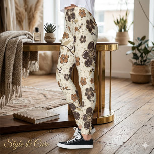 kühne Abstrakte florale Capri Leggings - Modernes 