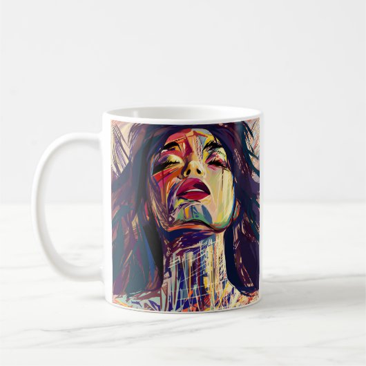 Kühne Abstrakte Frau Kaffeetasse (Links)