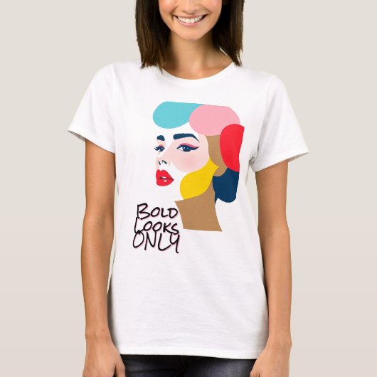 kühne Abstrakte Frauenportrait T-Shirt (Vorderseite)