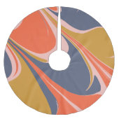 kühne abstrakte Gestaltung in Herbstfarben Polyester Weihnachtsbaumdecke (Vorderseite)