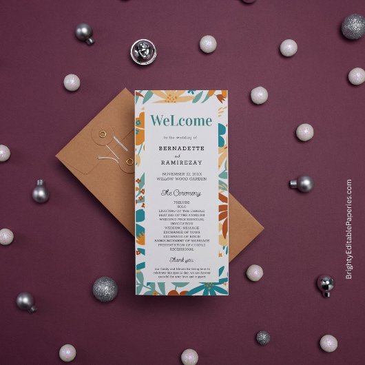 kühne Abstrakte, helle Wildblume Skript Hochzeit M Programm