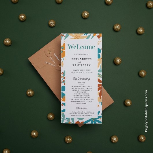 kühne Abstrakte, helle Wildblume Skript Hochzeit M Programm