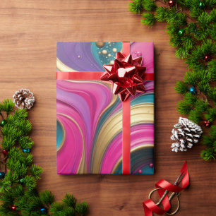 Kühne abstrakte Herzspirale – Moderne farbenfrohe Geschenkpapier