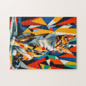 Kühne abstrakte Katzenkunst Puzzle (Horizontal)
