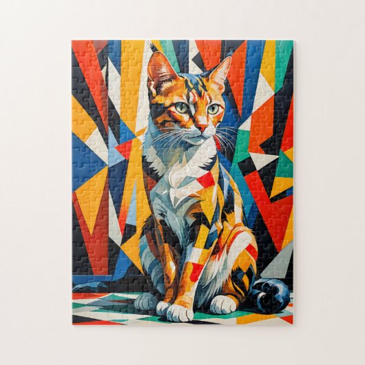 Kühne abstrakte Katzenkunst Puzzle (Vertikal)
