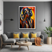 kühne, Abstrakte kubanische Portrait Art Poster