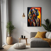 kühne, Abstrakte kubanische Portrait Art Poster