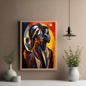 kühne, Abstrakte kubanische Portrait Art Poster