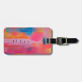 Kühne Abstrakte Kunst in Pinks und Blues Gepäckanhänger (Vorderseite horizontal)