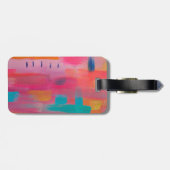 Kühne Abstrakte Kunst in Pinks und Blues Gepäckanhänger (Rückseite horizontal)