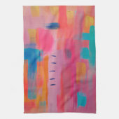 Kühne Abstrakte Kunst in Pinks und Blues Geschirrtuch (Vertikal)