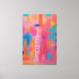 Kühne Abstrakte Kunst in Pinks und Blues Leinwanddruck