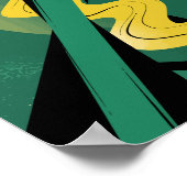 Kühne Abstrakte Kunst mit Waves und dynamischen Li Poster (Ecke)