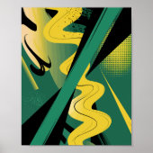 Kühne Abstrakte Kunst mit Waves und dynamischen Li Poster (Vorne)