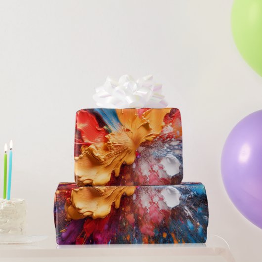 Kühne abstrakte Ölfarbspritzer Luxus Geschenkpapier (Partygeschenke)