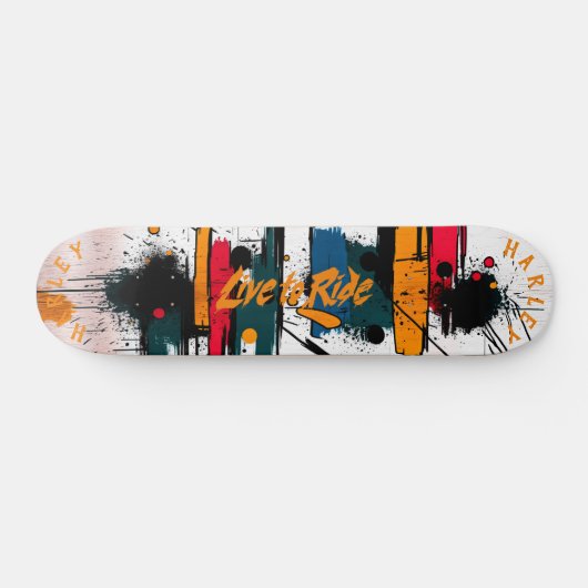 Kühne Abstrakte Pinselstriche - Live-to-Ride-Desig Skateboard (Horizontal)