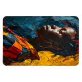 Kühne Abstrakte Portrait Vibrannte Expressionismus Magnet (Horizontal)