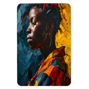 Kühne Abstrakte Portrait Vibrannte Expressionismus Magnet