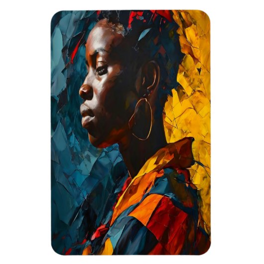 Kühne Abstrakte Portrait Vibrannte Expressionismus Magnet (Vertikal)