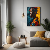 Kühne Abstrakte Portrait Vibrannte Expressionismus Poster