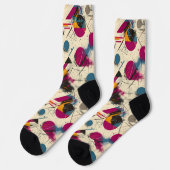 Kühne Abstrakte Socken in Magenta, Orange und Aqua (Linkes Detail)