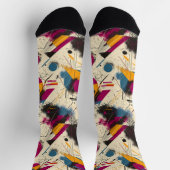 Kühne Abstrakte Socken in Magenta, Orange und Aqua (Oben)