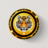 kühne Abstrakte Tiger-Illustration Button (Vorderseite)